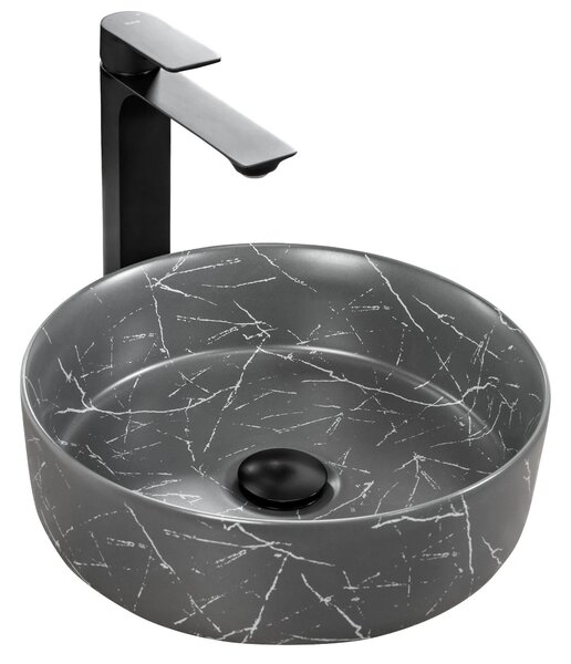 Lavabo da appoggio Rea Sami Matt Grey Marble
