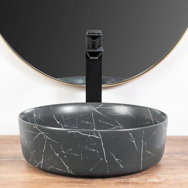 Lavabo da appoggio Rea Sami Matt Grey Marble