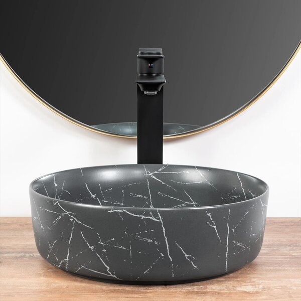 Lavabo da appoggio Rea Sami Matt Grey Marble