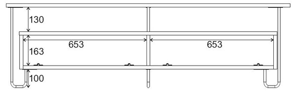 Tavolo TV nero 150x45 cm Dilly - Marckeric