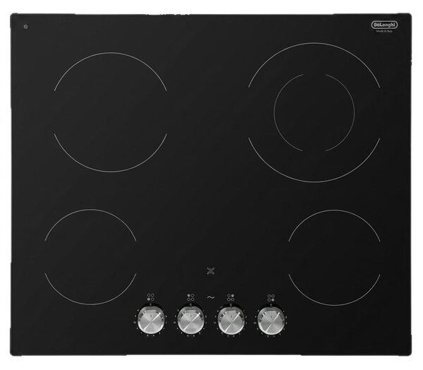 De Longhi PVC61FK Piano Cottura Elettrico 4 Fuochi Larghezza 60 cm Piano in Vetroceramica colore Nero