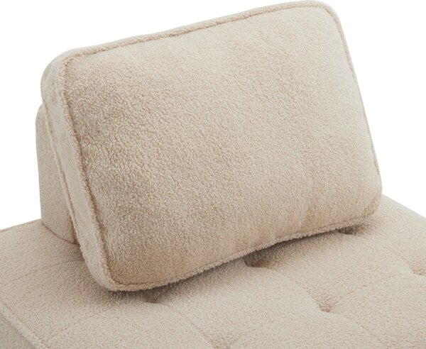 Divano Modulare e Confortevole per Soggiorno in Velluto Teddy, Combinabile, Capacità di Carico 150 kg per Posto, Poltrone Sofa Divani, Beige