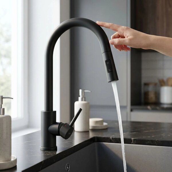 Rubinetto da cucina Rea Fresh Touch Black Matt