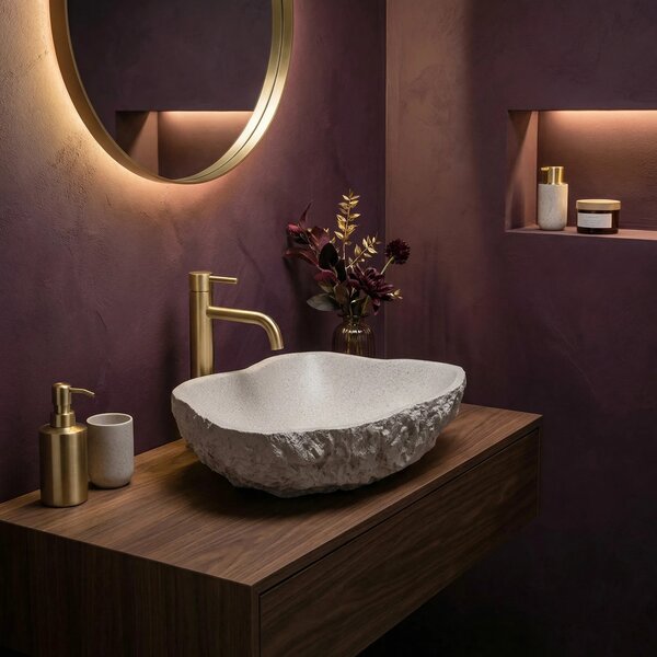 Lavabo da appoggio Rea Isla Beige