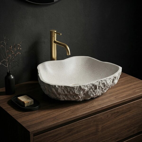 Lavabo da appoggio Rea Isla Beige