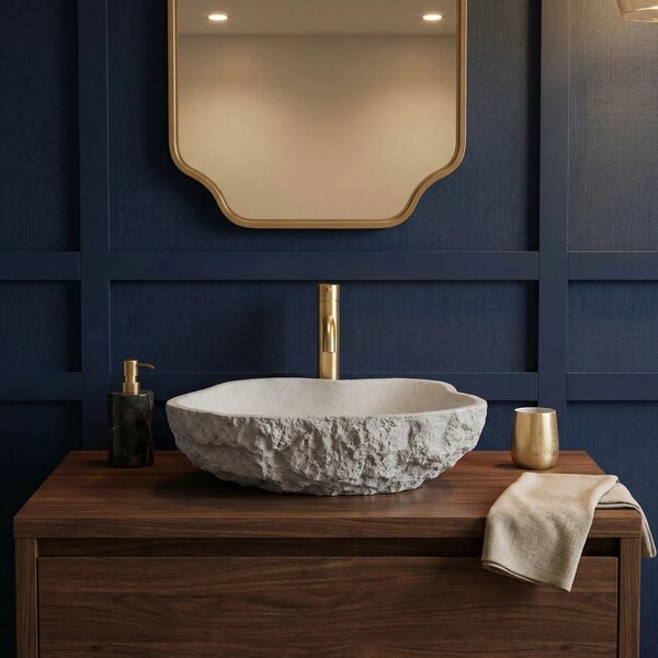 Lavabo da appoggio Rea Isla Beige