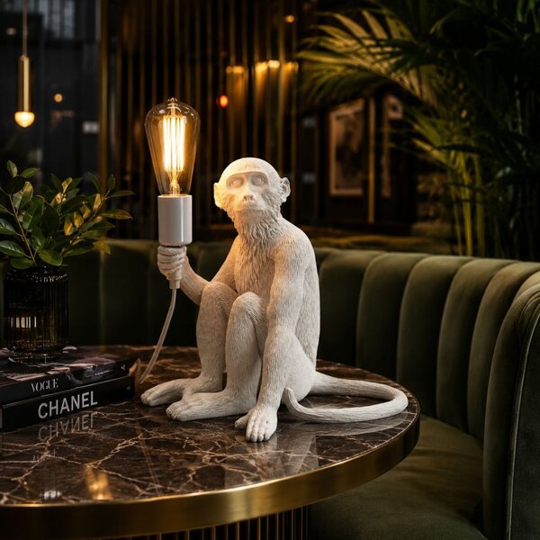 Lampada da Tavolo Scimmia bianca seduta Monkey
