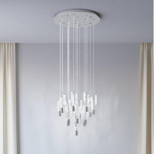 Eglo 390477 - Lampadario LED a sospensione con cavo ALEMDINA 15xLED/2,6W/230V 2200/3000/4000K cromo