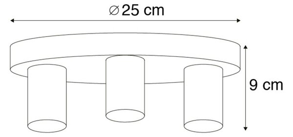 Plafoniera soffitto Facil QAZQA, dimmerabile, Nero, Soggiorno / Sala da pranzo, Metallo, Plafoniera