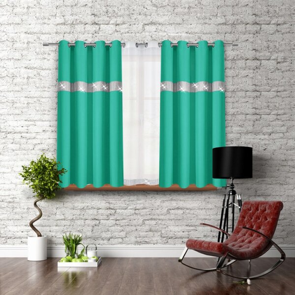 Tenda su anelli con zirconi 140x160 cm il mare