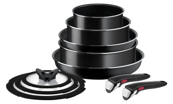 Tefal - Set di pentole 10 pz INGENIO EASY COOK & CLEAN BLACK