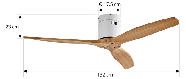 Ventilatore da soffitto Lucande Vindur, bianco, legno, DC, silenzioso Vindur, Bianco / Opale, Soggiorno / Sala da pranzo, Metallo, Moderno