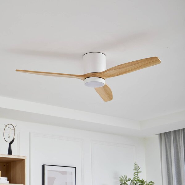 Lucande ventilatore da soffitto LED Faipari, bianco, DC, silenzioso, 132 cm Faipari, Bianco / Opale, Soggiorno / Sala da pranzo, Metallo, Moderno
