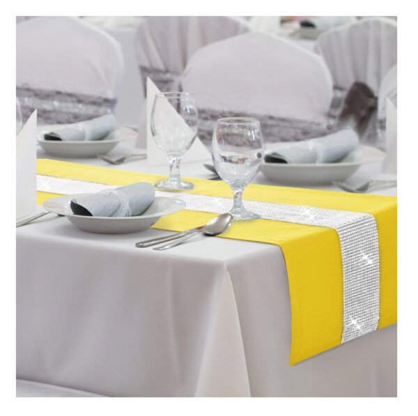 Runner Glamour con zirconi giallo pastello