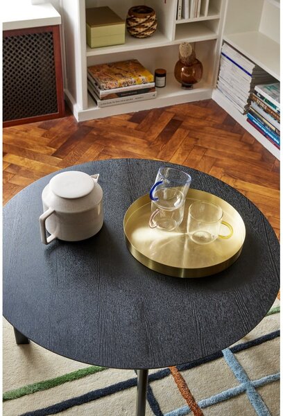 Tavolino da caffè rotondo nero ø 80 cm Fjord - Hübsch