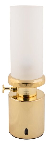 Lampada da tavolo dimmerabile a LED in oro con paralume in metallo/con paralume in vetro (altezza 29,5 cm) Camp - Leitmotiv
