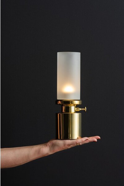 Lampada da tavolo dimmerabile a LED in oro con paralume in metallo/con paralume in vetro (altezza 29,5 cm) Camp - Leitmotiv