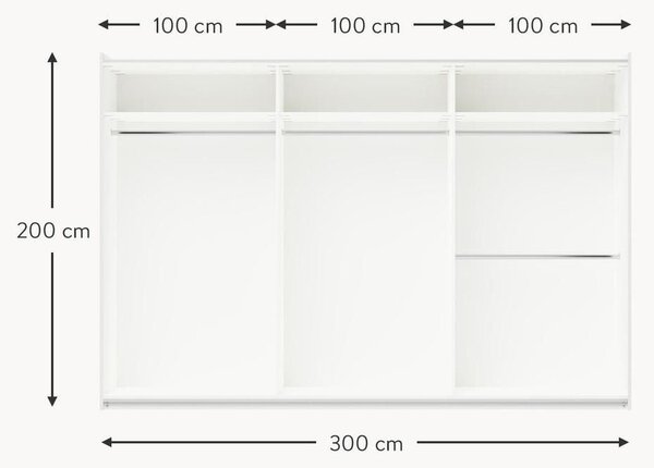 Armadio componibile ad ante battenti Leon, larg. 300 cm, diverse varianti