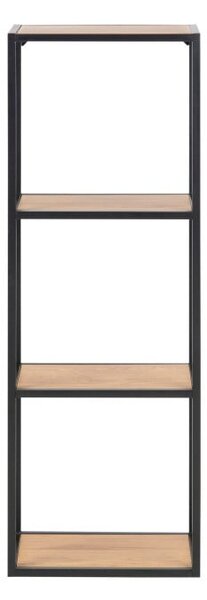 Libreria da parete nera-color legno naturale effetto rovere 37x108 cm Seaford - Actona