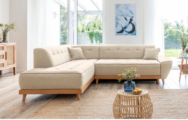 Divano letto angolare beige (angolo sinistro) Dazzling Daisy - Miuform