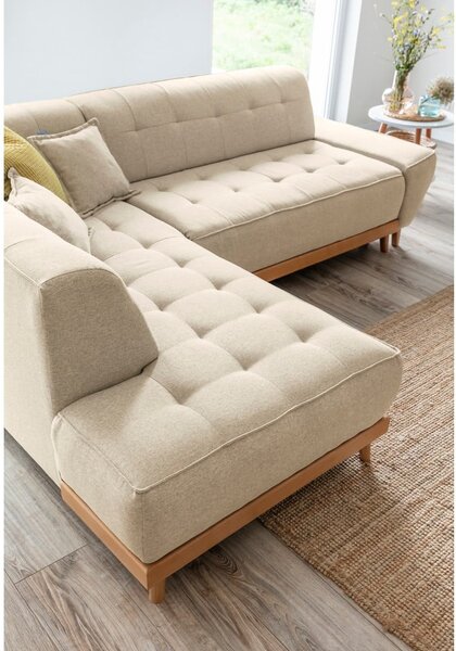 Divano letto angolare beige (angolo sinistro) Dazzling Daisy - Miuform