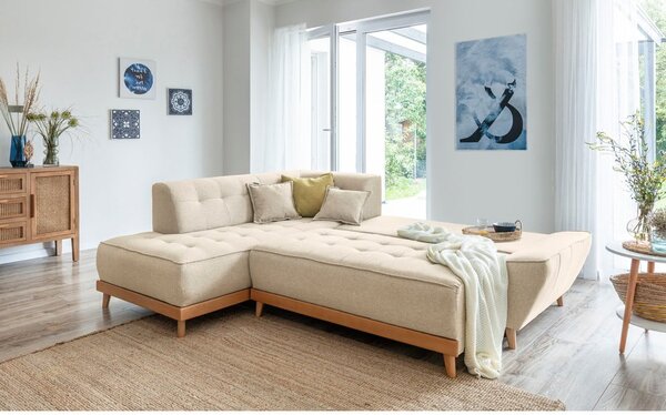 Divano letto angolare beige (angolo sinistro) Dazzling Daisy - Miuform
