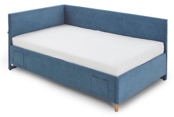 Letto da bambini con sponde blu imbottito con contenitore con rete inclusa 140x200 cm Cool – Meise Möbel