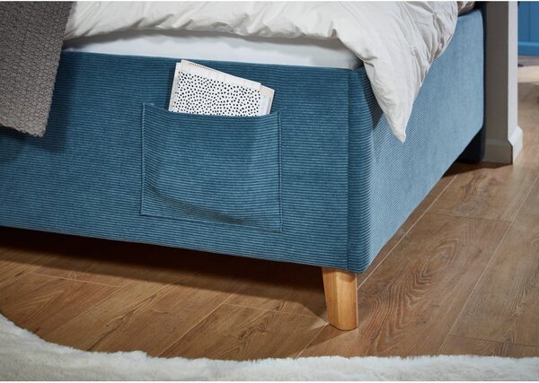 Letto da bambini con sponde blu imbottito con contenitore con rete inclusa 120x200 cm Cool – Meise Möbel
