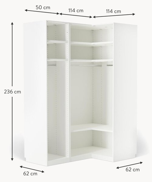 Armadio angolare componibile Charlotte, Larg. 165 cm, diverse varianti