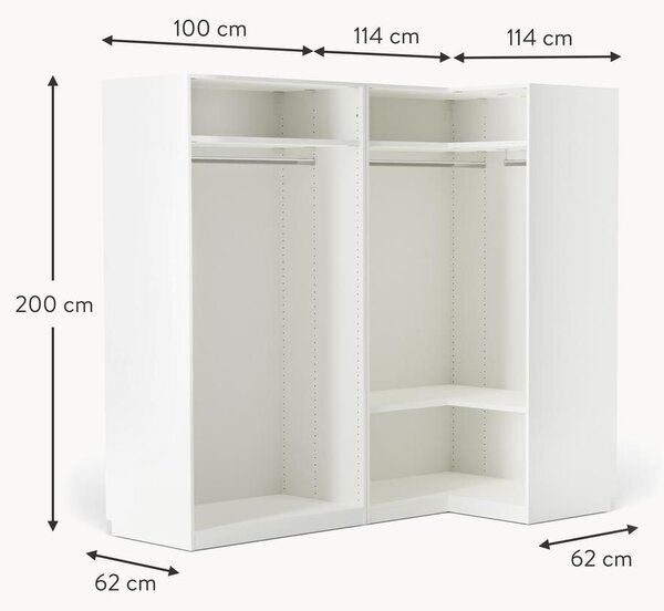 Armadio angolare componibile Charlotte, Larg. 215 cm, diverse varianti