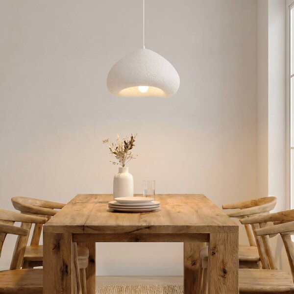 Lampada a sospensione Lora Opviq, dimmerabile, Bianco / Opale, Soggiorno / Sala da pranzo, Plastica, Moderno, Lampada a sospensione