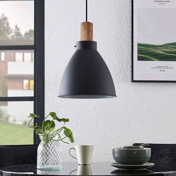 Lampada a sospensione Trebale Lindby, dimmerabile, Nero, Soggiorno / Sala da pranzo, Metallo, Scandinavo, Lampada a sospensione