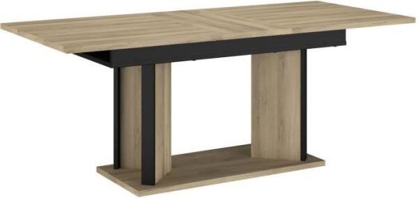 Tavolo da pranzo allungabile - OSTARA - Rettangolare - Rovere/Nero - Per 8 persone - 160/199,8 x 90 x 78 cm - PARISOT