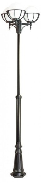 Lanterna da giardino 285 cm 3x bianco o fumé 25 cm 3xE27 nero IP43 SU-MA Sfere OGMWN 3 KPO 250