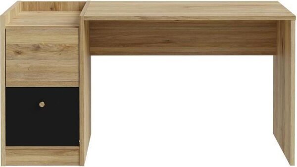 COXIM Scrivania dritta - rovere / nero - 139,6 x 74 x 59,8 cm