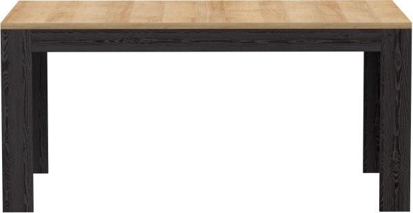 Tavolo da pranzo allungabile - BOHOL - Rettangolare - Nero combinato con colore legno - 8 persone - L 160-206,6 x P 90,2 x H 78,2 cm