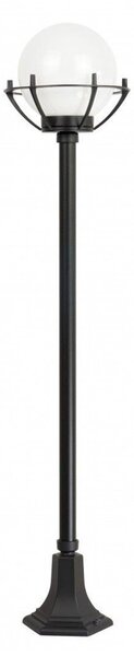 Lampada da giardino 152 cm sfera bianca o fumé 20 cm 1xE27 nero IP43 SU-MA Kule K 5002/1/KPO