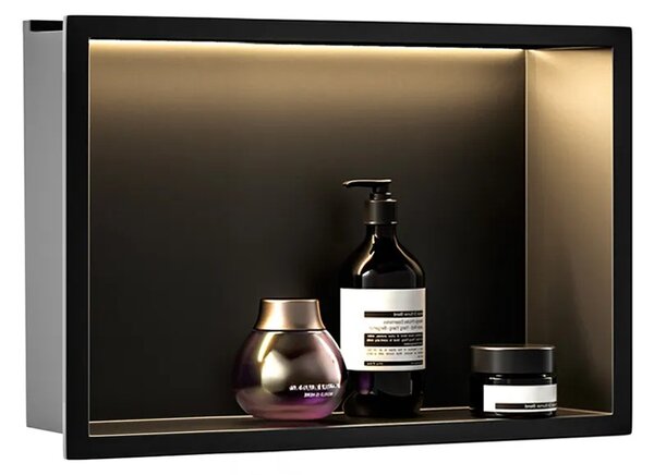 MENSOLA BAGNO LED 30x45 black