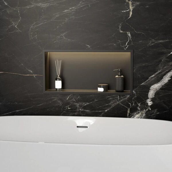 MENSOLA BAGNO LED 30x60 black