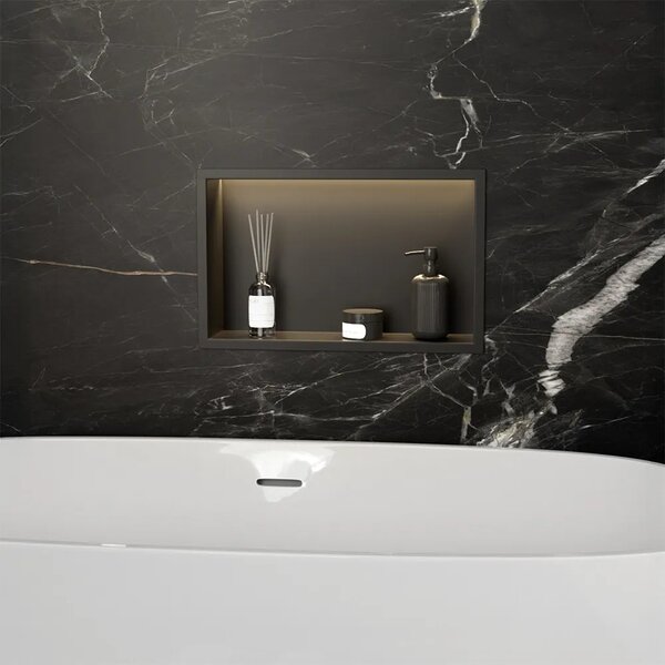 MENSOLA BAGNO LED 30x45 black
