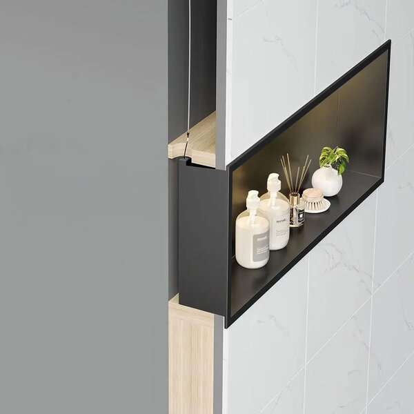 MENSOLA BAGNO LED 30x45 black