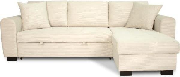 Divano angolare reversibile e trasformabile - 4 posti - HAMILTON - Tessuto beige - L 245 x P 150 x H 86