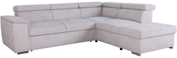 Divano angolare convertibile reversibile - 5 posti - DAYTONA - Tessuto beige - Vano contenitore - 260 x 216 x 94 cm