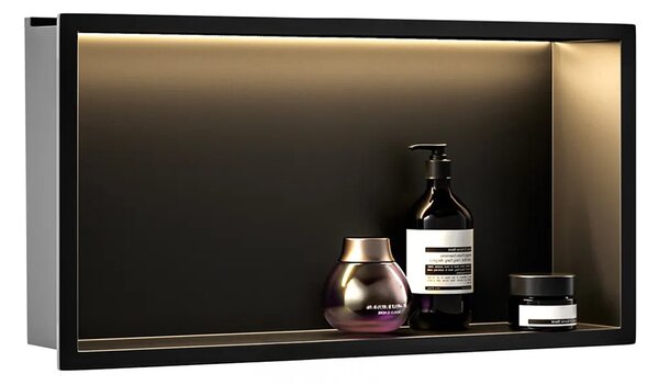MENSOLA BAGNO LED 30x60 black