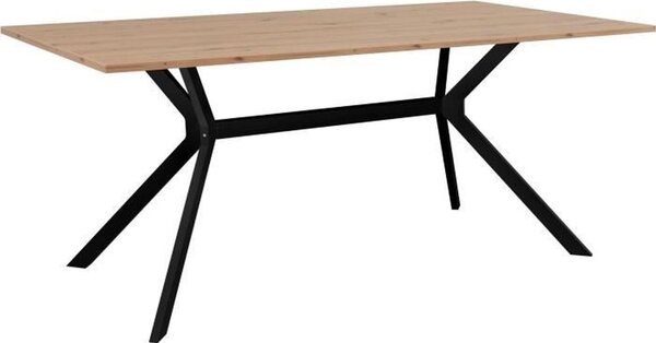 Tavolo da pranzo ONEX - Rovere artigianale e nero - 180 x 90 x 75 cm - Fino a 10 persone