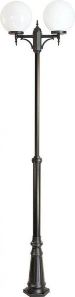 Lanterna da giardino 290 cm sfere bianche o fumé 2x30 cm 2xE27 nero IP43 SU-MA Sfere OGMWN 2 300
