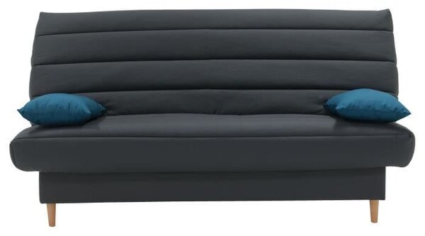 Divano letto a 3 posti LIV - Tessuto antracite - Stile scandinavo - L 190 x P 92 cm