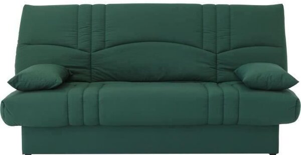 Divano letto a tre posti – Tessuto verde foresta – 190 x 92 cm