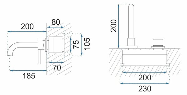 Rubinetto da incasso Rea Lungo Long Titan + BOX
