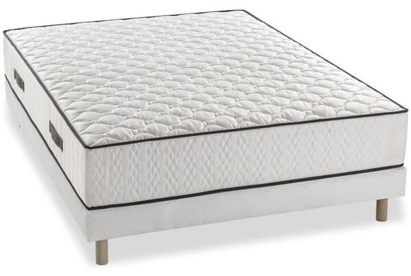 Set materasso e box DEKO DREAM, dimensioni 140x200 cm, con 7 zone di comfort, 600 molle insacchettate, altezza 24 cm, rivestimento ipoallergenico e rete a listelli monoblocco